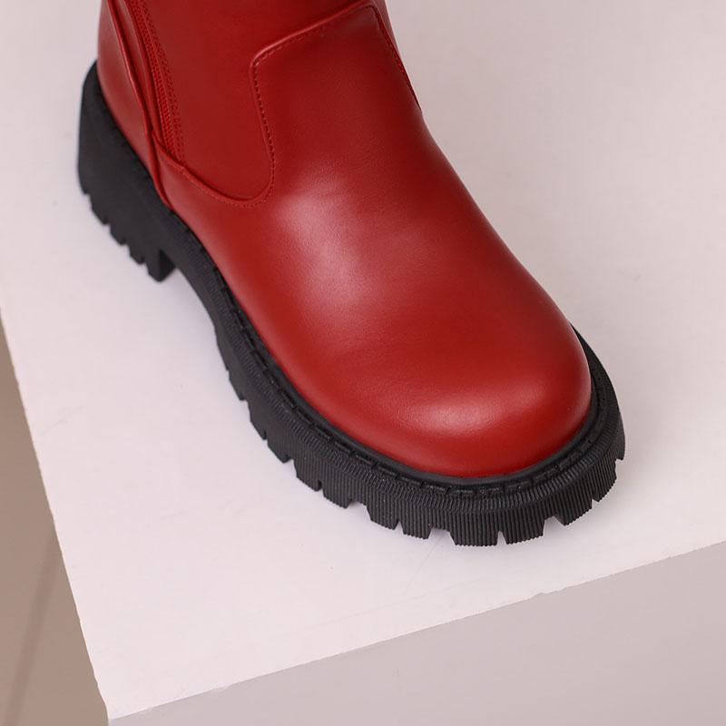 Women's low-heeled short boots autumn and winter new warm plush short boots versatile large-size short boots