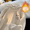 Women's Smiling Face Funny Fashion Couple Hooded Sweater American Heavyweight Loose Thickened Cashmere Boys' Hoodie Pullover Top