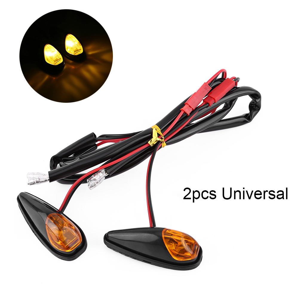 2pcs LED Motorcycle Flush Mount Turn Signal Light Motorbike Indicator Lamp Amber