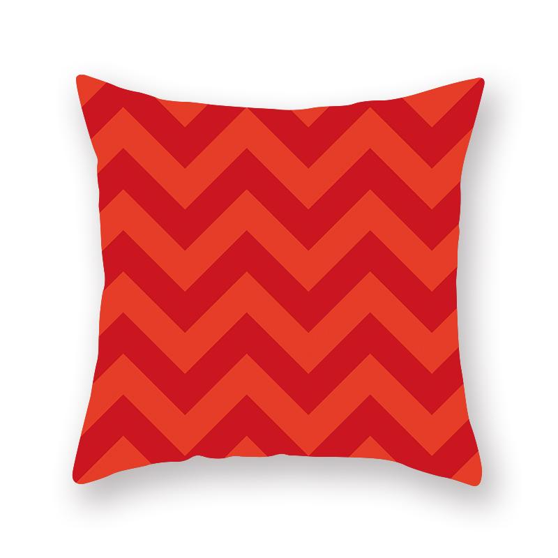 Simple Red Geometric Printing Pattern Cushion Cover Home Living Room Sofa Decoration Square Polyester Pillow