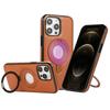 For iPhone 12/12 Pro Case Magnetic Kickstand PU Leather Coated PC+TPU Phone Cover