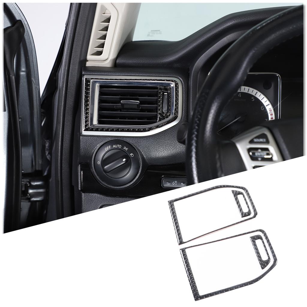 Carbon Fiber Center Console Side Air Vent Trim Sticker For Nissan Titan 2016-23