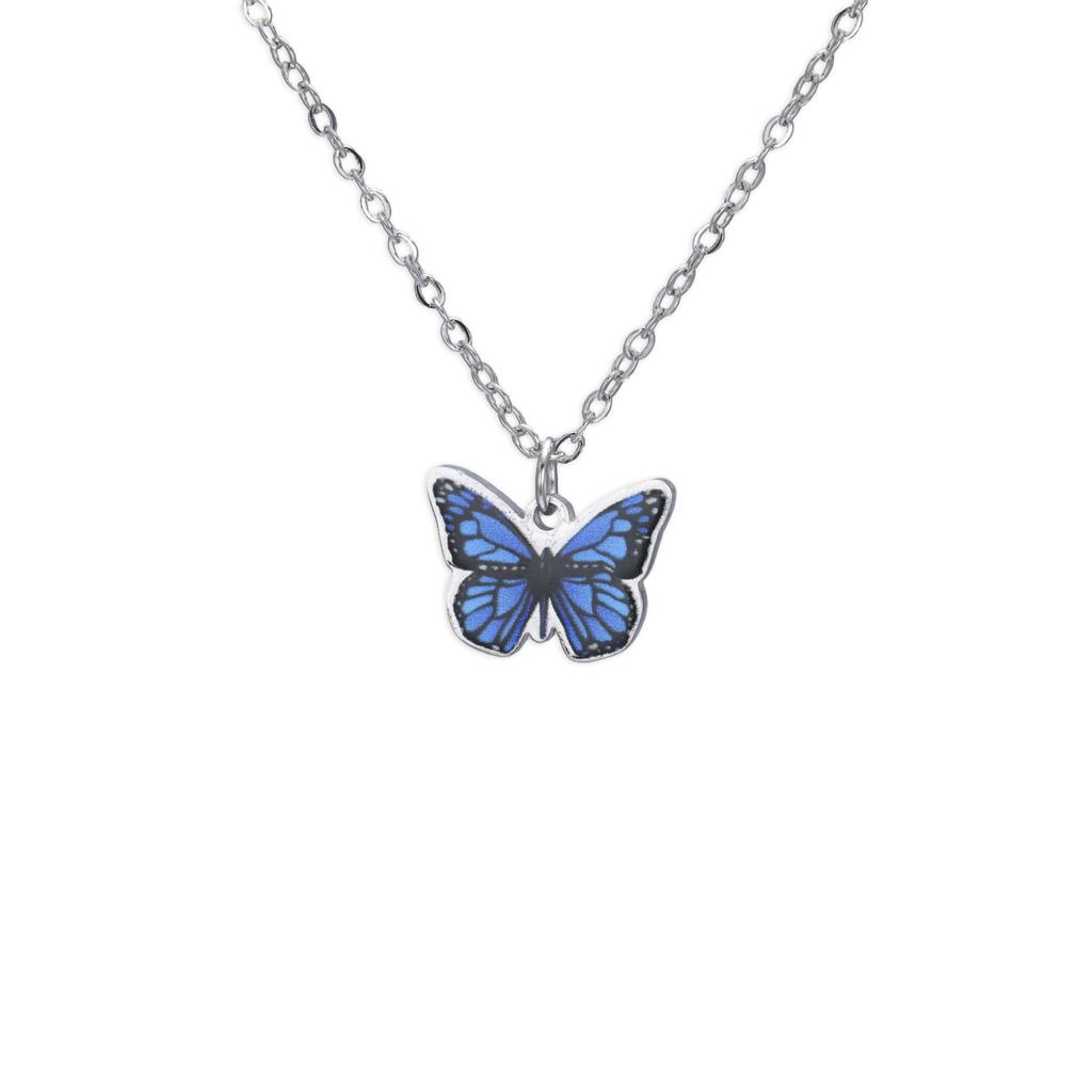 Teamer Colorful Butterfly Necklace For Women Girls Gold Color Stainless Steel Birthday Fashion Jewelry Gift Wholesale 2026 New