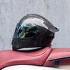 Motorcycle helmets Men's and women's face-off helmets Double mirror locomotive Bluetooth semi-full cover four seasons