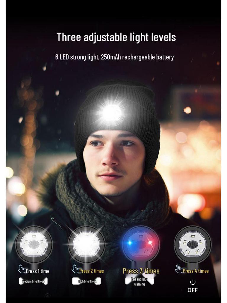 Bluetooth LED Glowing Music Hat - Wireless, Colorful, Rechargeable, Perfect for Holiday Performances