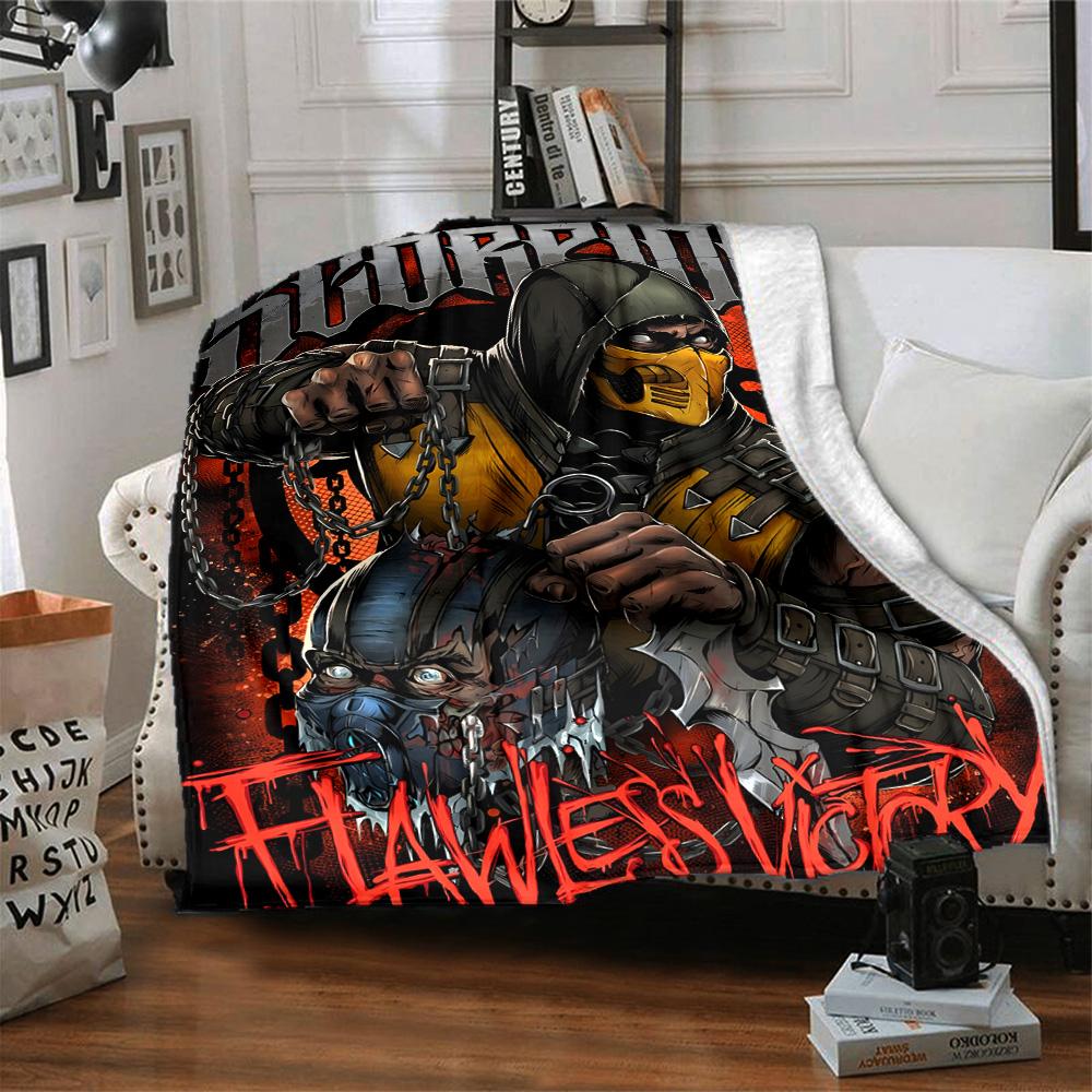 1pc M-Mortal Kombat1 Blanket, Gift, for Men and Women, Soft Blanket, Good for Sofa Bed Couch Travel, Lightweight Flannel Blanket