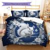 WinterLoveAnimals Pattern Bedding Quilt Set Quilt Cover Pillowcase Home Decoration Birthday Gift (1 * duvet cover + 2 * pillowcase, without core)