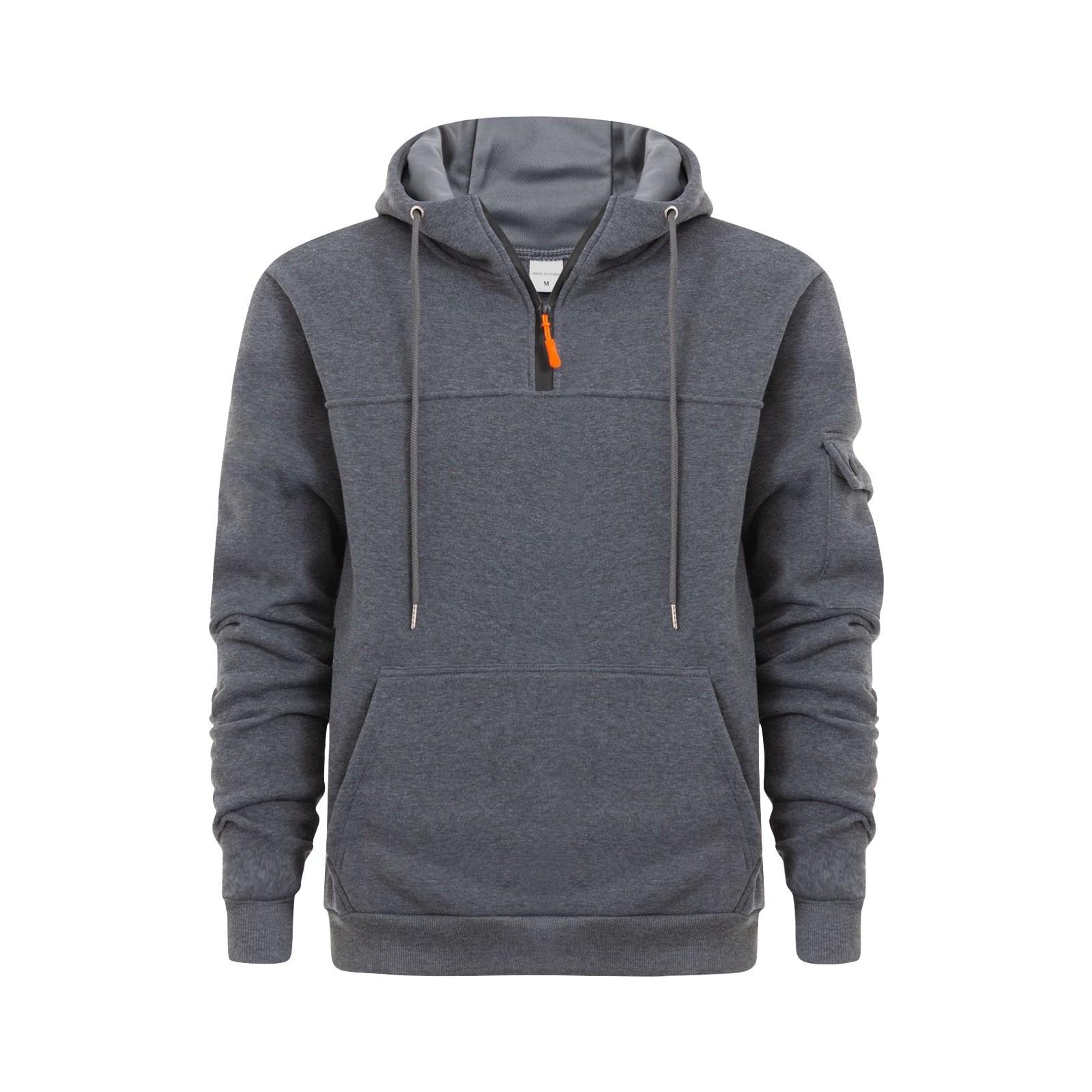 Men s Sweatshirt Hoodie Zipper Arm Pocket Cardigan Men s Sports Large Size Casual Hoodie M