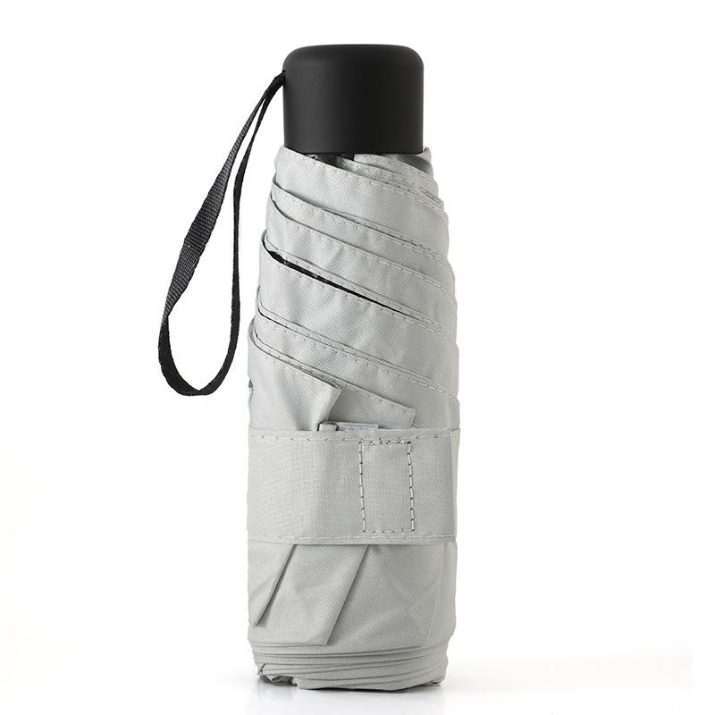 Ultralight Compact Women's Five-Fold Pocket Umbrella with Black Glue Sun Protection