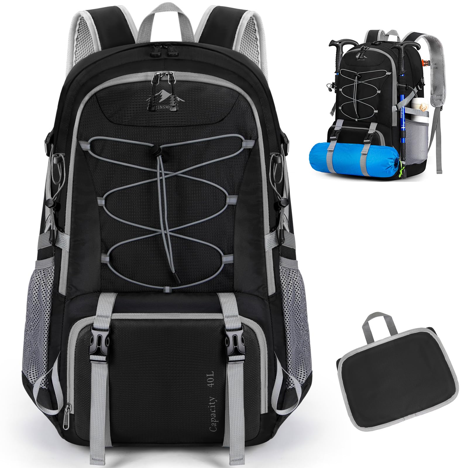 

[RAINSMORE] Men s Foldable 40L Mountaineering Backpack Large Capacity Lightweight Backpack Outdoor Mountain Climbing Backpack Disaster Prevention