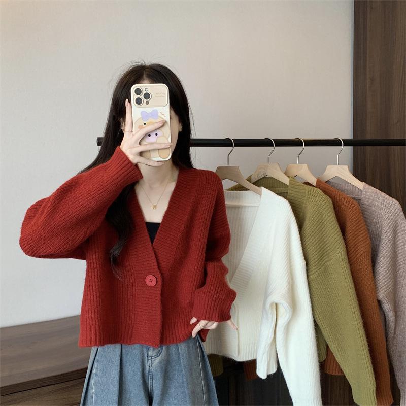 Petite Women's V-Neck Loose Knit Cardigan – New Autumn/Winter Collection