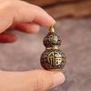 Hollow Brass Gourd Keychain Antique Feng Shui Car Charm Lucky Blessing Pendant for Bag Decor Fortune Desk Ornament Gift
