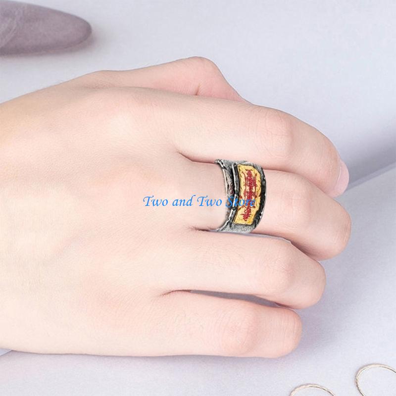 HX6F Intricately Detailed Copper Rings Adjustable Opening Design Cultural Type CN