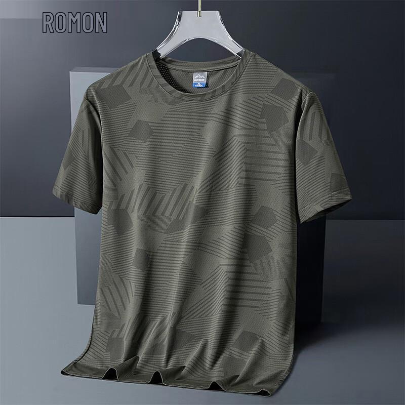 ROMON Men s Breathable Ice Silk Short Sleeve T-Shirt L