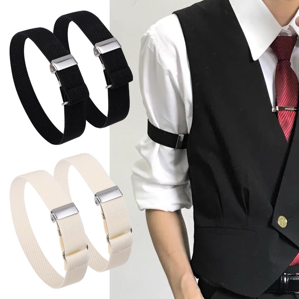 1Pair Elastic Armband Shirt Sleeve Holder Women Men Fashion Adjustable Arm Cuffs Bands for Party Wedding Clothing Accessories