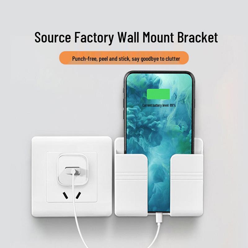 Wall-Mounted Multi-Functional Phone Charging and Remote Control Stand, Punch-Free
