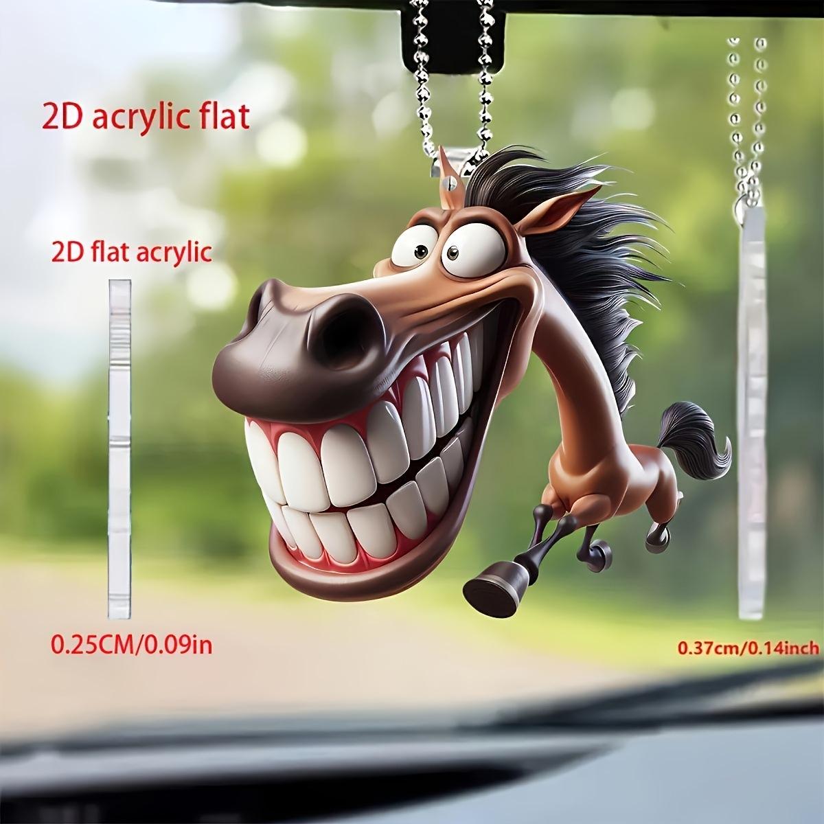 

Cute Acrylic horse Car Ornament Kawaii Car Accessories Interior Decoration Charm 1pcs