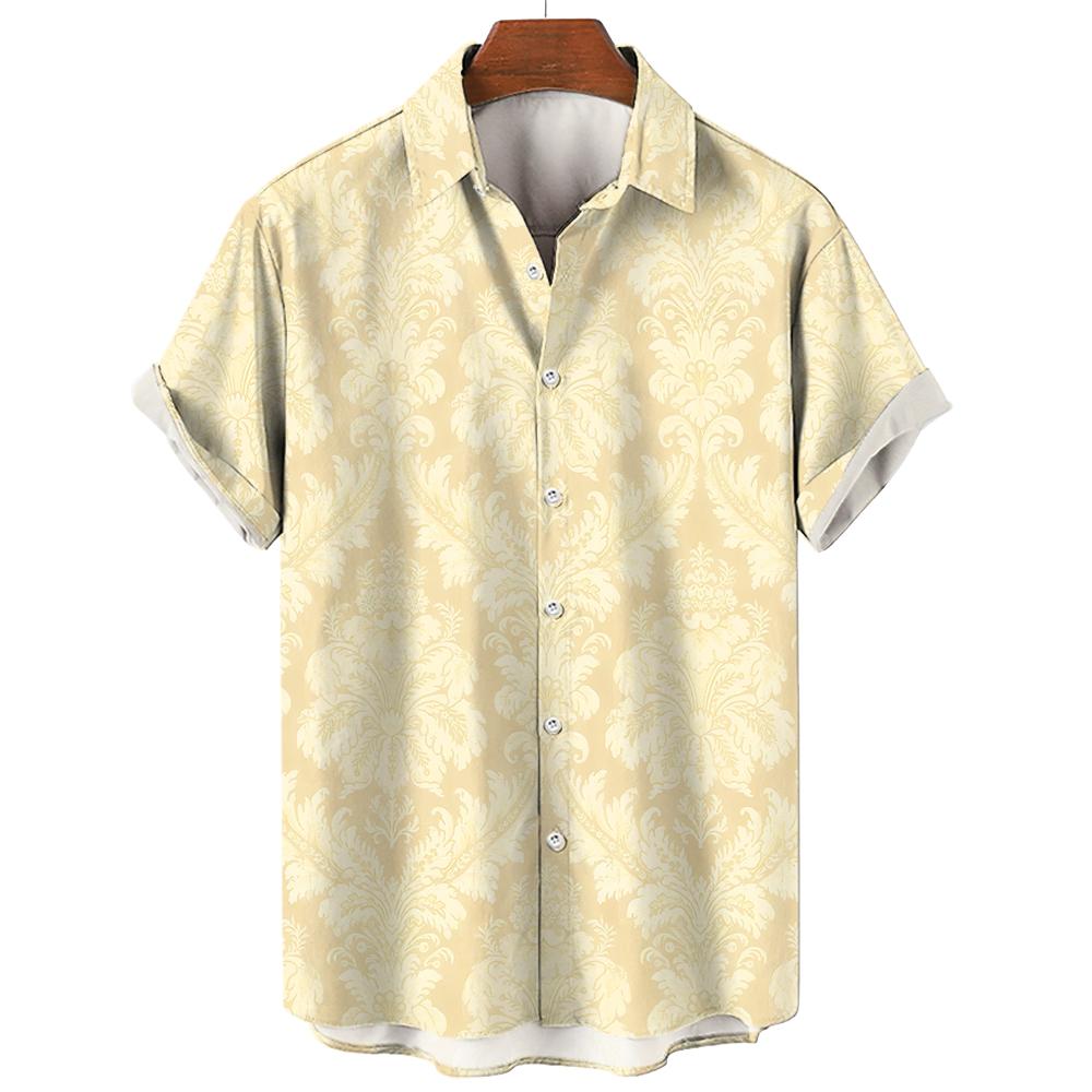Floral Shirts Men's Summer Hawaiian Clothing Short Sleeve Tops Loose Holiday Seaside Social Lapel 3D Print Shirt 2026 Vintage