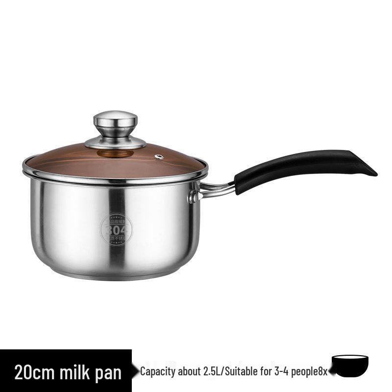 304 Stainless Steel Multi-Purpose Cookware: Soup, Milk, Baby Food, Porridge, and Hot Pot for Gas and Induction Stoves.