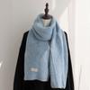Cotton blended knitted scarf women's autumn and winter new white label soft waxy wool warm scarf shawl men