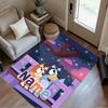 Bluey Friends Adventure Personalized Name Floor Rug Office Rug Design for Game Room Bedrooms Balcony Dormitory Antislip Carpet Decorate Offices
