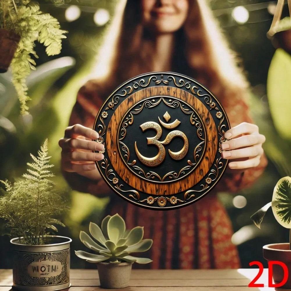 Bohemian Metal Wall Art Vintage Floral Spiral Yoga Meditation Decor 20x20