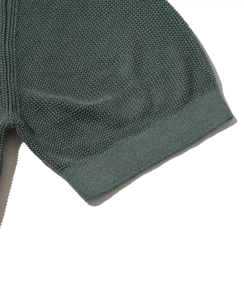 ANALOG MOOD Neff Open Collar Short Sleeve Knit (Deep Green)