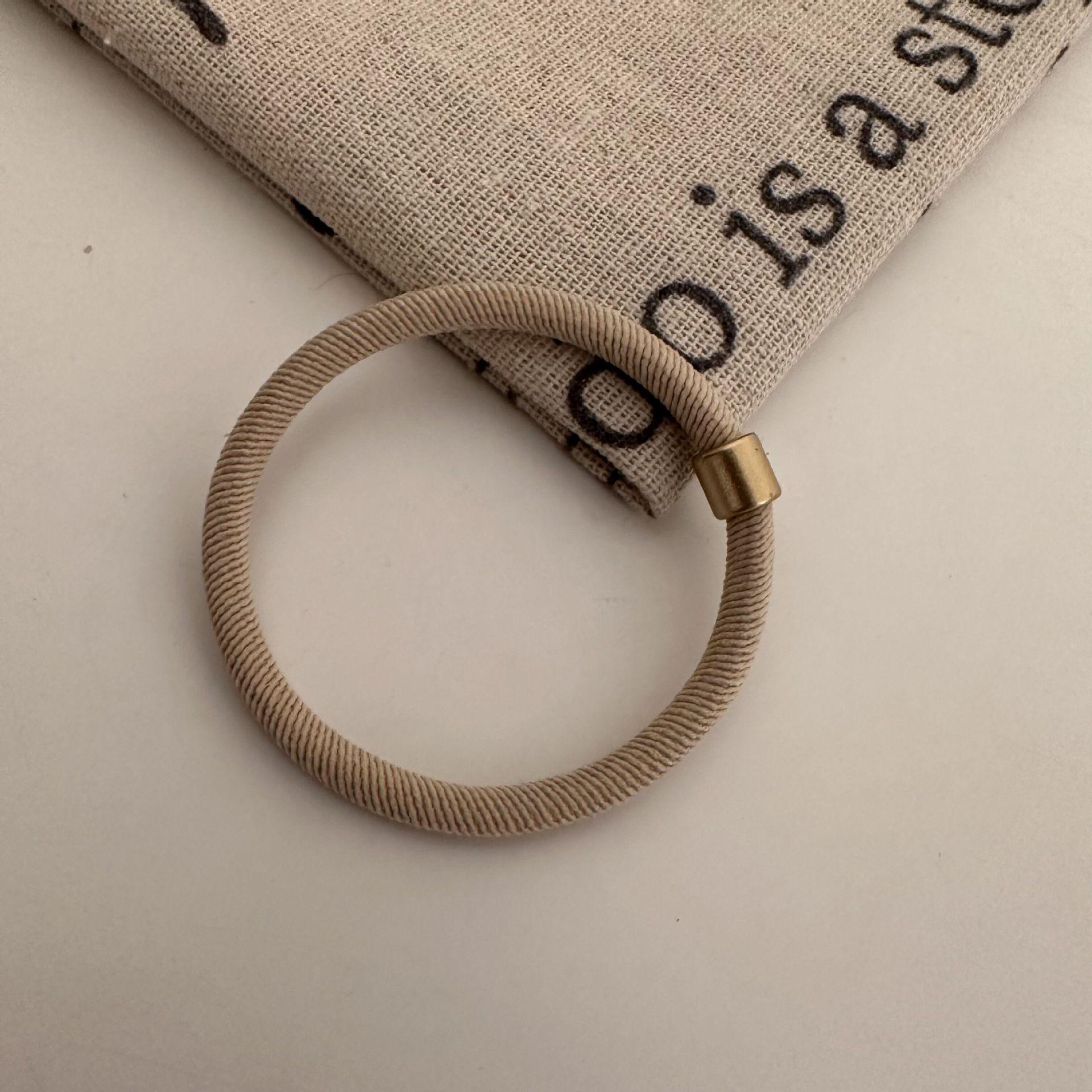 Высокоэластичная резинка для волос, повязка на голову, простая резинка для волос, универсальная и прочная резинка для волос для хвостика, головной убор бежевый