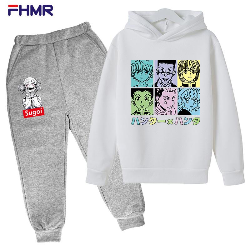 Children's Set Full Time Hunter Printed Sweater Hoodie+Pants