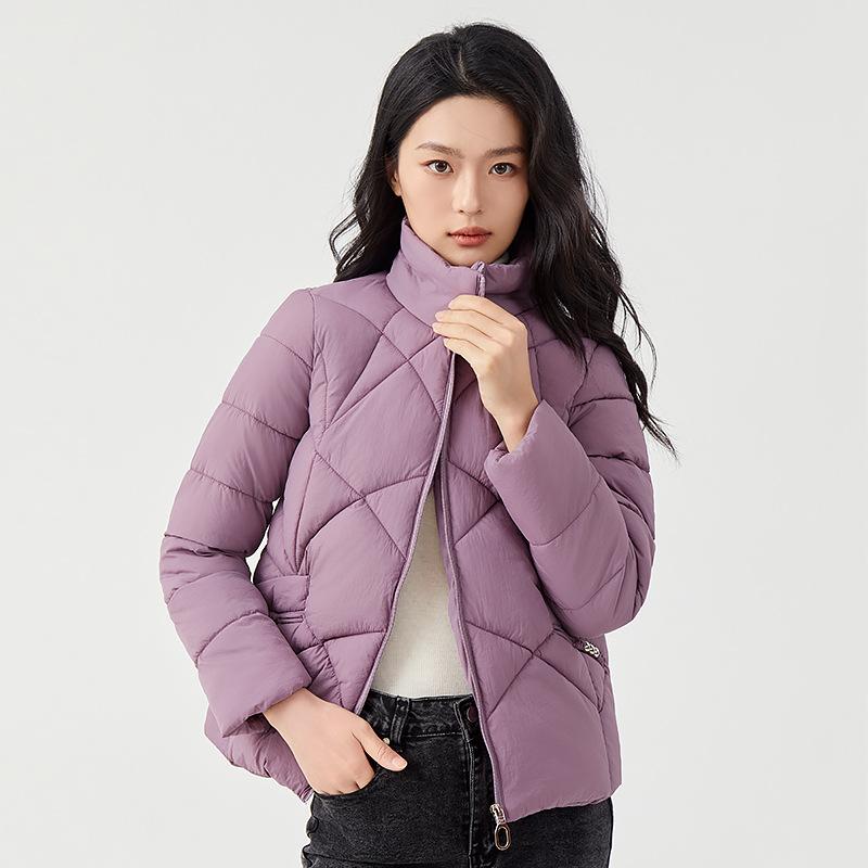 Daunenjacke Damen kurz neu Temperament warm große Größe Stehkragen gesteppte Jacke