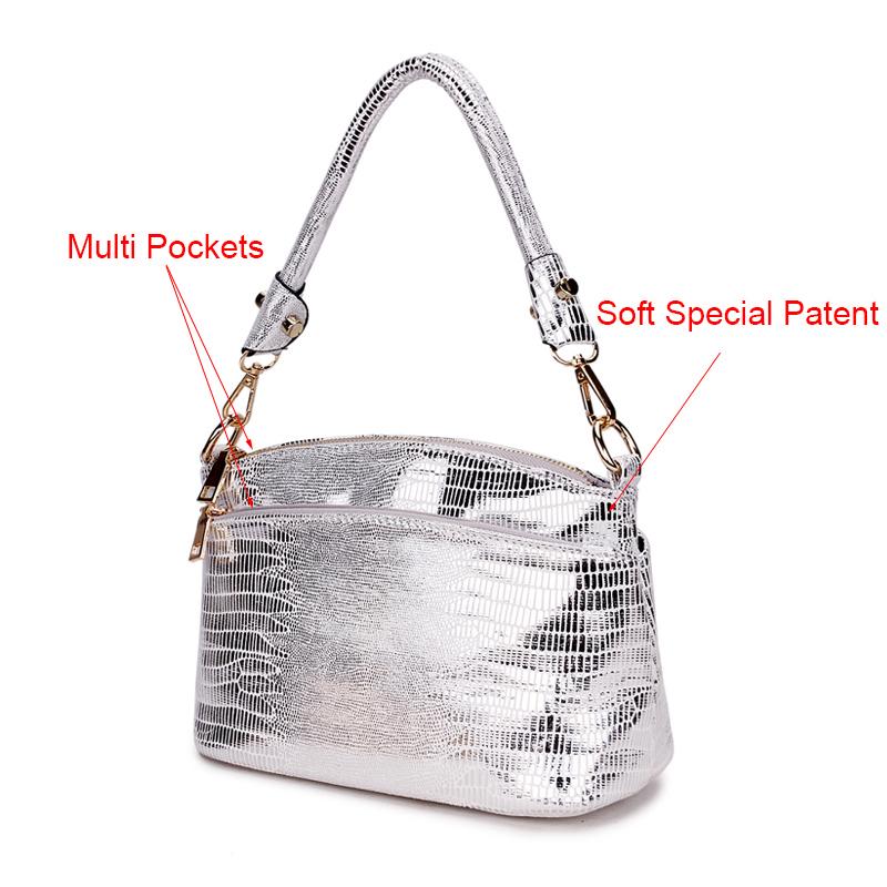small silver shoulder bag