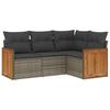 Vidaxl 4-Cz. Garden Lounge Set, Cushions, Grey, Rattan PE