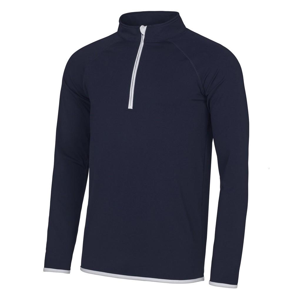 Just Cool Mens Plain Quarter Zip Sweatshirt