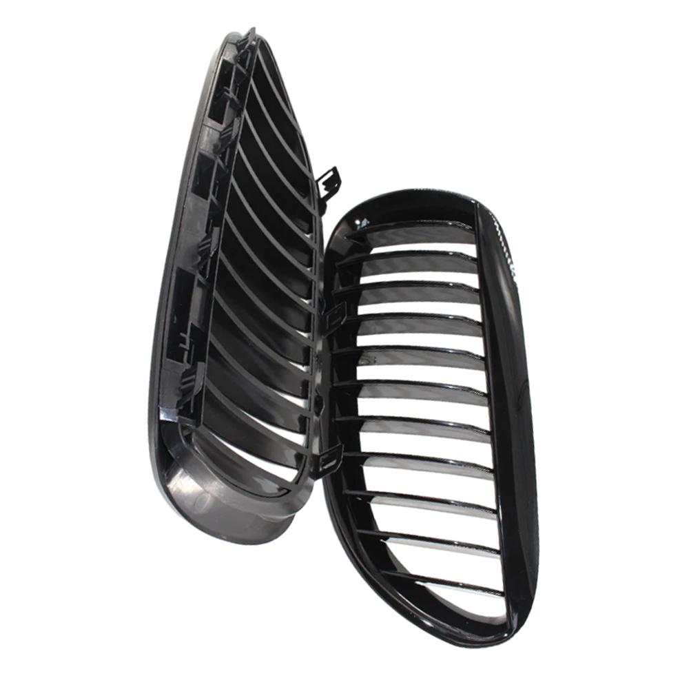 2 adet Ön Tampon Böbrek Izgara Izgara Parlak Siyah Yarış Izgaraları BMW E63 E64 650i M6 2004 2005-2010 için 51137008915 51137008916