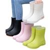 New dopamine women's short tube fashion rain shoes non-slip and wear-resistant waterproof rain boots camping water shoes glue shoe cover shoes