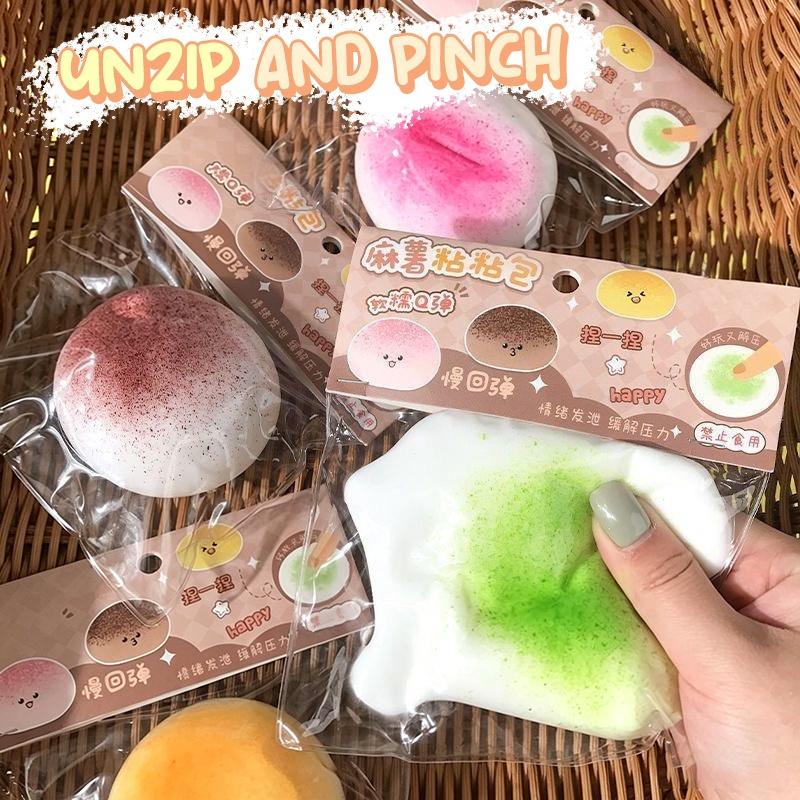 New Kawaii Cartoon Egg Tart Mochi Slow Rebound Squeeze Toy Soft Foot Shaped Portable Fidget Stress Relief Gift