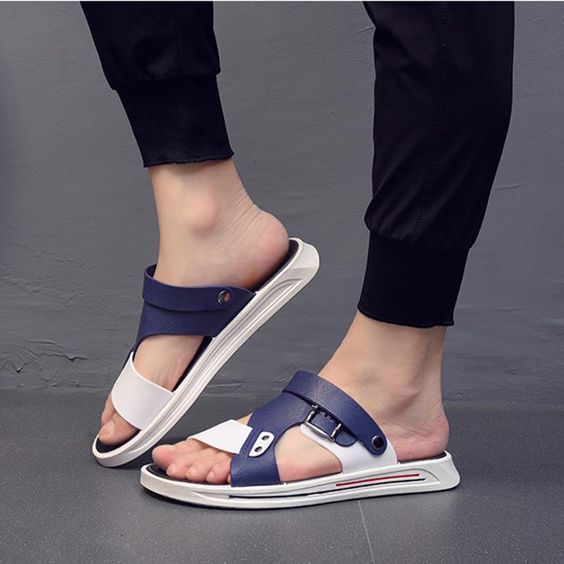 fashion Summer Slippers Men Sandals Platform Soft Comfort Flat Sole Non-slip Flip-flops Fashion Male Casual Beach Two Wear Sports Shoes