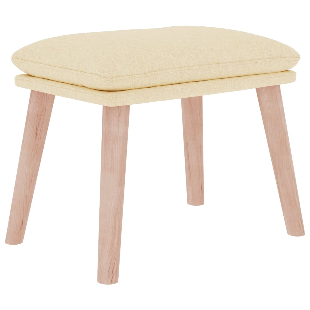 Cream Fabric Recliner with Footstool