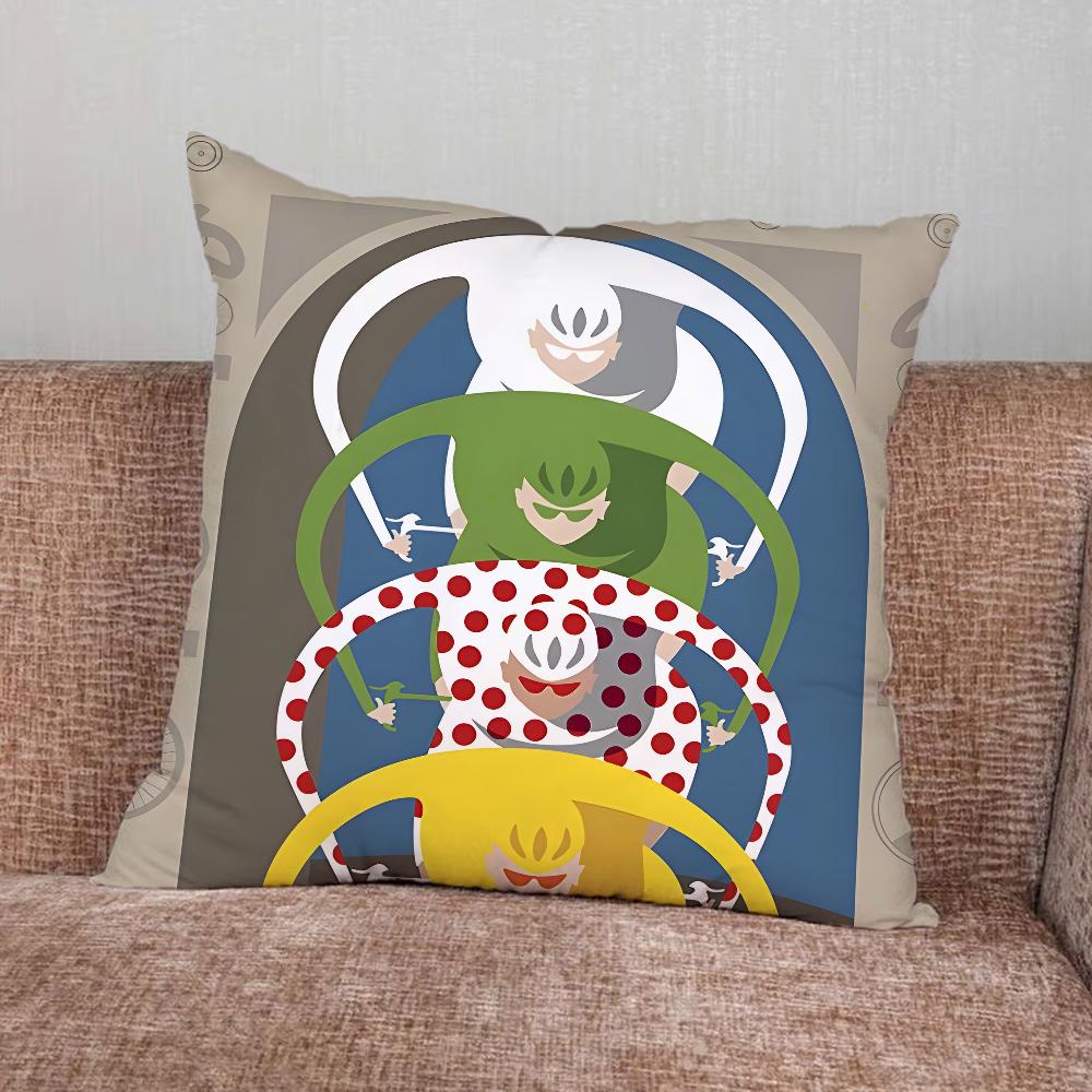 Tour De France Bike Bicycle Pillow Case For Home Bedroom Car Office Decoration Living Room Sofa Cushion Cover Suitable