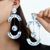 Fully Managed Acrylic Stud Earrings, Personality Funny Eyes Cat Geometric Earrings Earrings