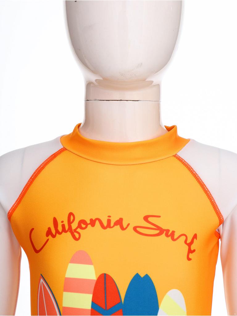 Jungen Zweiteiliges Schwimmset Langarm Cartoon Hai Print Oberteil Badeshorts Wellen Design Strand Badeanzug