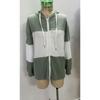 Women Rib Knit Zipper Drawstring Hooded Long Sleeve Casual Sweatshirt