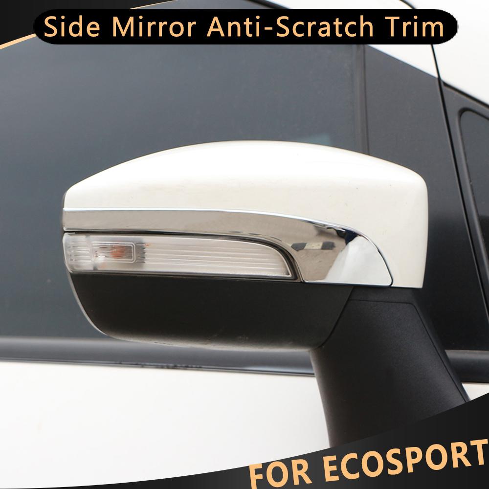 2Pcs Chrom Auto Rückspiegel Seite Spiegel Anti-Scratch Trim Aufkleber Abdeckung Streifen für Ford Ecosport 2013 - 