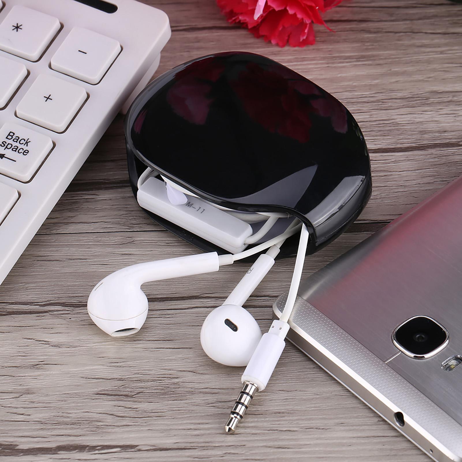 

Автоматический органайзер для проводов кабеля, моталка для кабелей данных, проводов гарнитуры, черный чёрный