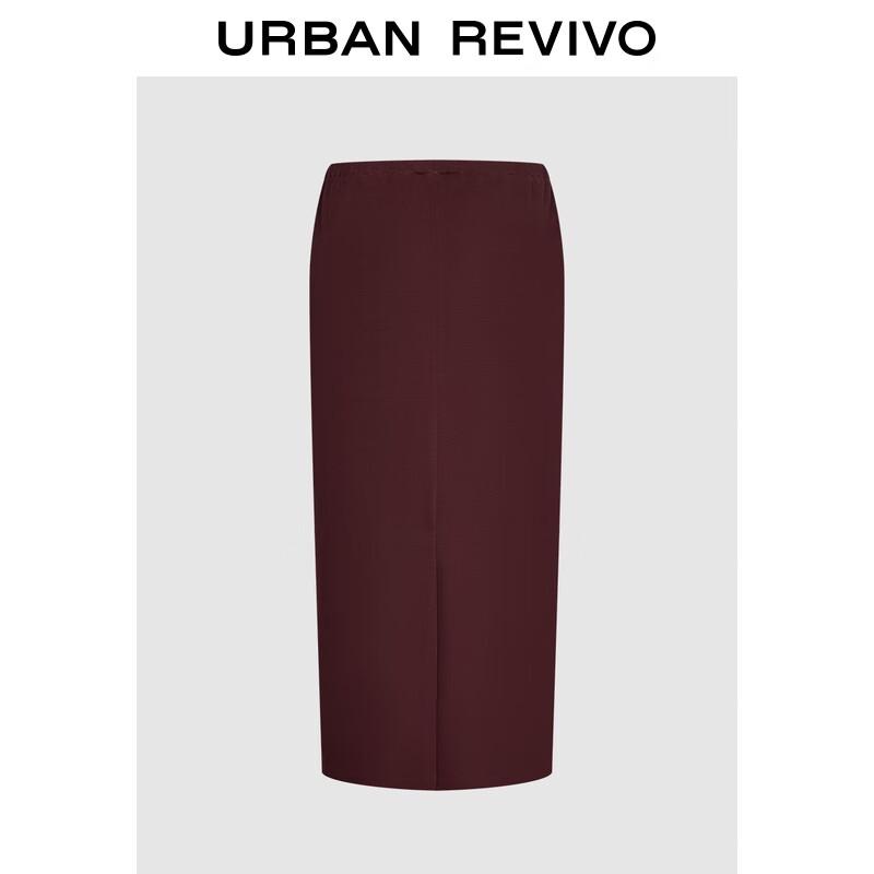 UR Women's Casual High-Waist Back Slit Midi Skirt