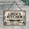 Personalized Metal Sign Your Name Kitchen Chef Hat Rolling Pin Decor