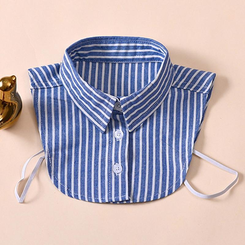 Perfect Match Stripe Fake Collar Shirt Children Print Collares Mujer Cotton Detachable Collar Choker Kids Boys Girls Removable Half Shirt