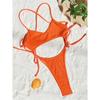 Tummy Cut Out Wrinkled One Piece Swimsuit Women Swimwear Female Cross Back High Leg Cut Bather Bathing Suit Swim