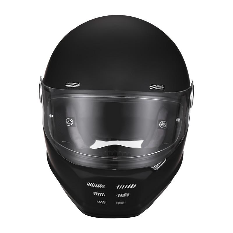 Fiberglass Retro Full Face Motorcycle Helmet Men Carbon Fiber Compact Design All Season Pig Nose Cruiser Scooter