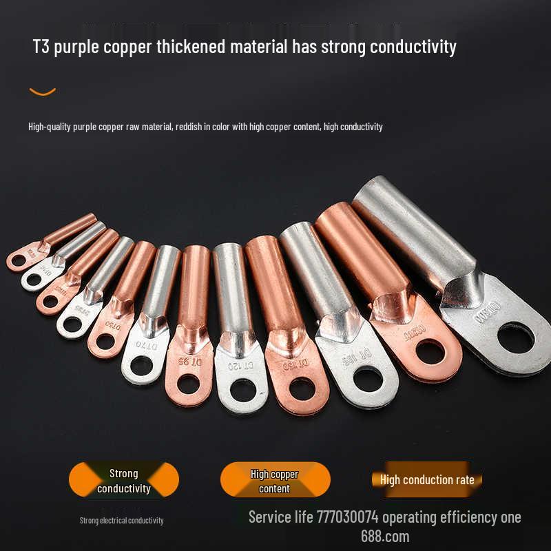 DT Purple Copper Tinned Wiring Terminal Oil-Filled Crimping Lug Connector